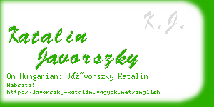 katalin javorszky business card